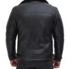 Mitchel Black Shearling Bomber Leather Jacket