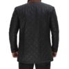 Glen Men Black Quilted Leather Car Coat Glen Men Black Quilted Leather Car Coat