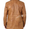 Mens Brown Leather Car Coat 