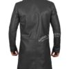 Bryson Black Leather Duster Car Coat Mens