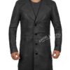 Bryson Black Leather Duster Car Coat Mens