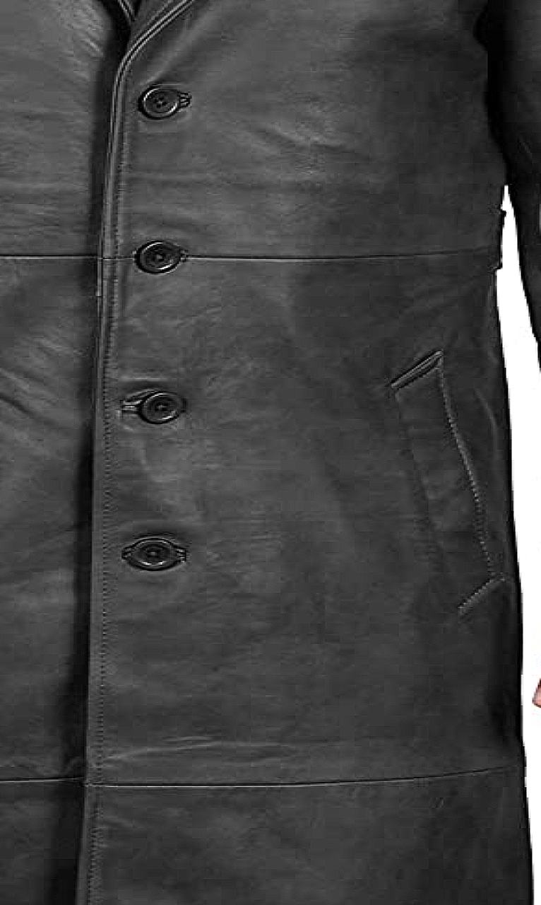 Bryson Black Mens Leather Duster Bryson Black Mens Leather Duster