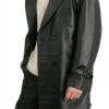 Mens Double Breasted Black Leather Trench Coat Mens Double Breasted Black Leather Trench Coat