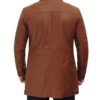 Mens Vintage Cognac Leather Car Coat