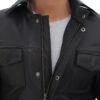 Mens Black Leather 3 4 Length Car Coat Mens Black Leather 3 4 Length Car Coat