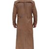 Bryson Mens Distressed Brown Long Leather Coat