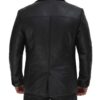 Elton Men Black Quilted Leather Blazer Elton Men Black Quilted Leather Blazer