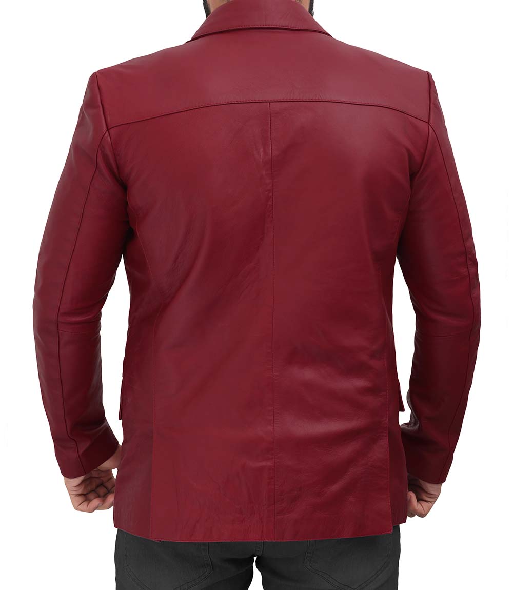 Puccio Mens Maroon Blazer Jacket Puccio Mens Maroon Blazer Jacket