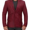 Puccio Mens Maroon Blazer Jacket Puccio Mens Maroon Blazer Jacket