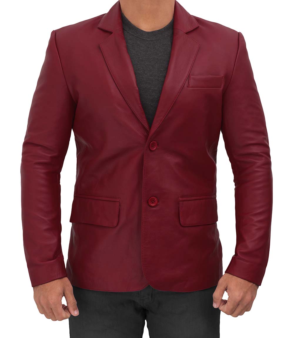 Puccio Mens Maroon Blazer Jacket Puccio Mens Maroon Blazer Jacket