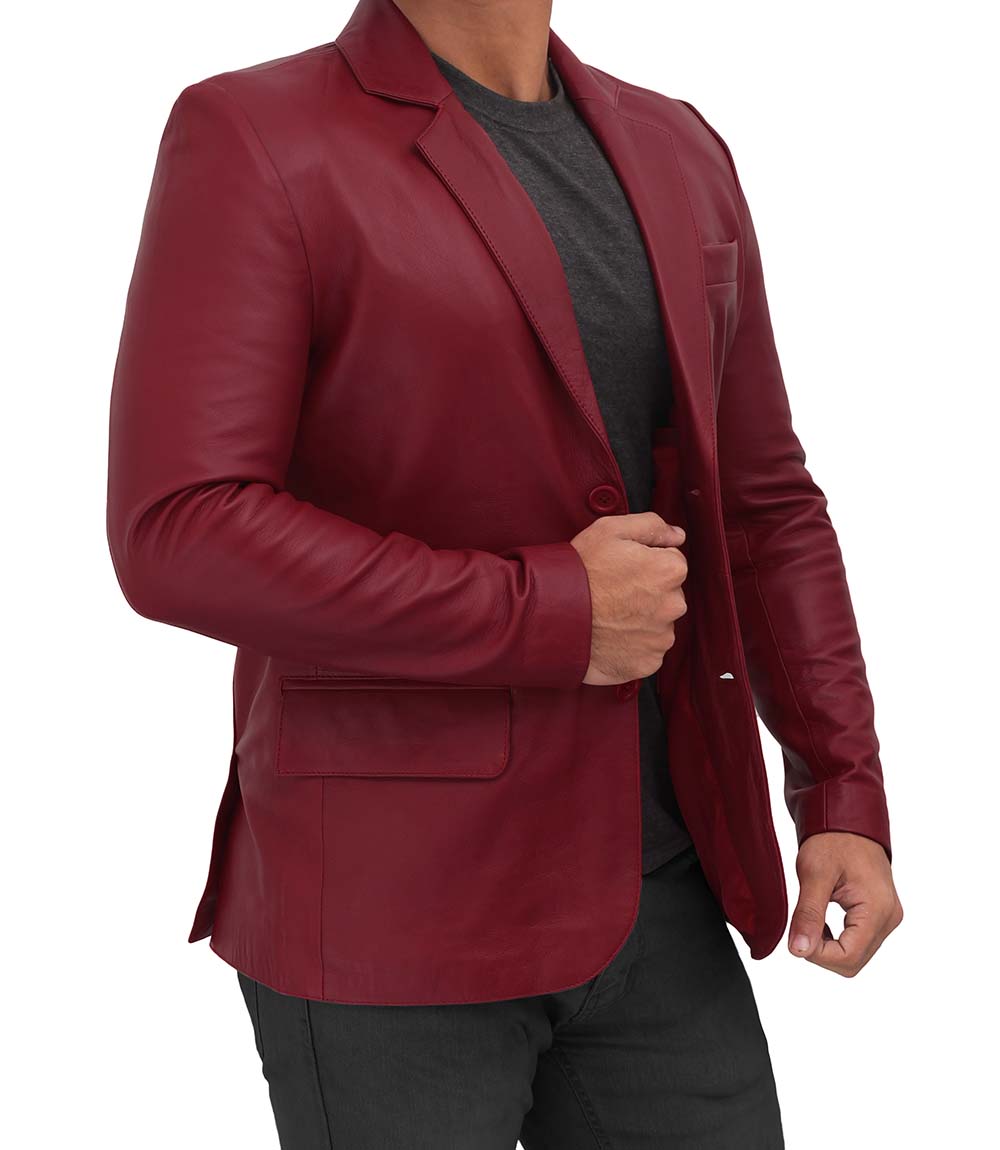 Puccio Mens Maroon Blazer Jacket Puccio Mens Maroon Blazer Jacket