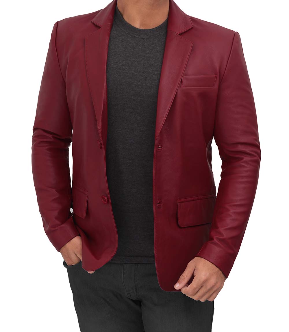 Puccio Mens Maroon Blazer Jacket Puccio Mens Maroon Blazer Jacket