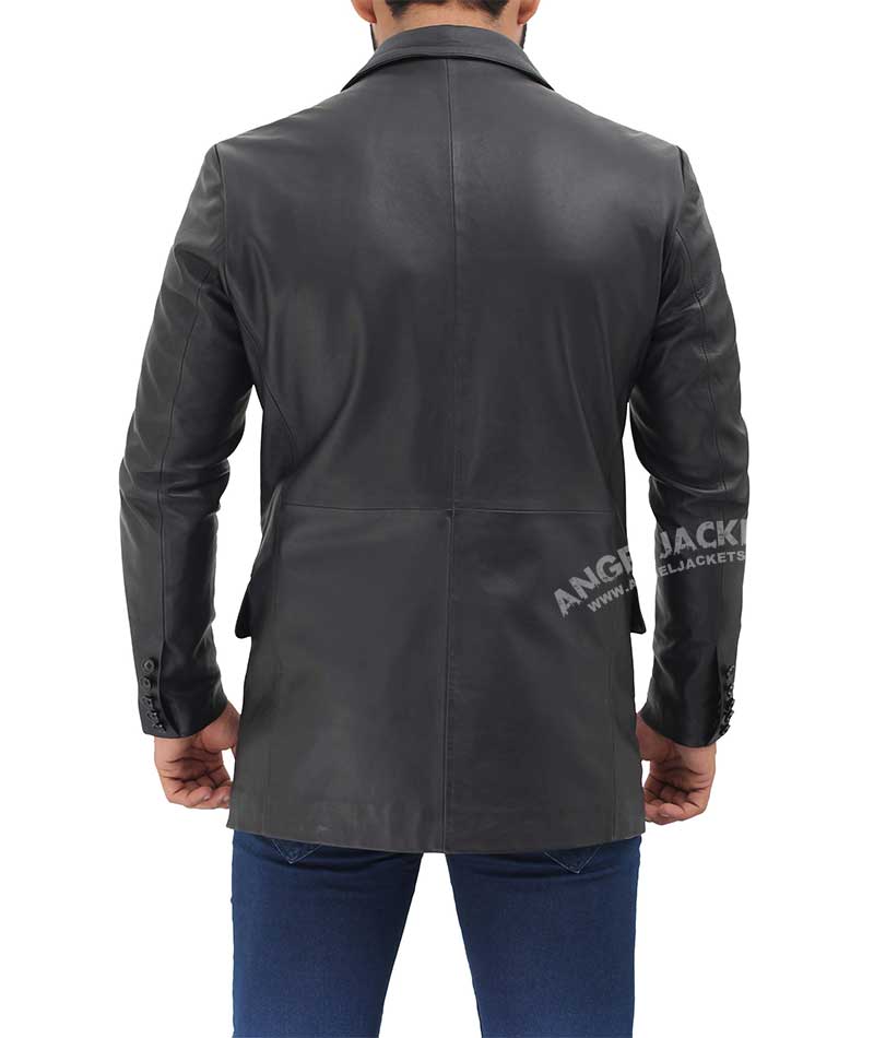 Black Mens Leather Blazer Jacket Black Mens Leather Blazer Jacket