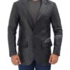 Black Mens Leather Blazer Jacket Black Mens Leather Blazer Jacket