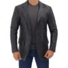 Black Mens Leather Blazer Jacket Black Mens Leather Blazer Jacket