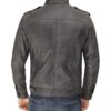 Mens Cafe Racer Light Grey Distressed Leather Jacket Mens Cafe Racer Light Grey Distressed Leather Jacket