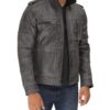 Mens Cafe Racer Light Grey Distressed Leather Jacket Mens Cafe Racer Light Grey Distressed Leather Jacket