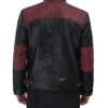 Black and Maroon Cafe Racer Leather Jacket Mens Black and Maroon Cafe Racer Leather Jacket Mens