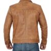 Waxed Yellow Leather Jacket Mens