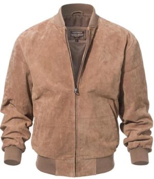 Adamsville Mens Camel Suede Bomber Jacket