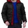  Black Hooded Puffer Jacket Mens