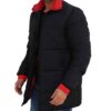 Mens 3/4 Length Black and Red Puffer Coat Mens 3/4 Length Black and Red Puffer Coat