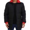 Mens 3/4 Length Black and Red Puffer Coat Mens 3/4 Length Black and Red Puffer Coat