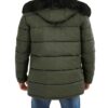 Mens Army Green 3/4 Length Puffer Coat With Fur Hood Mens Army Green 3/4 Length Puffer Coat With Fur Hood