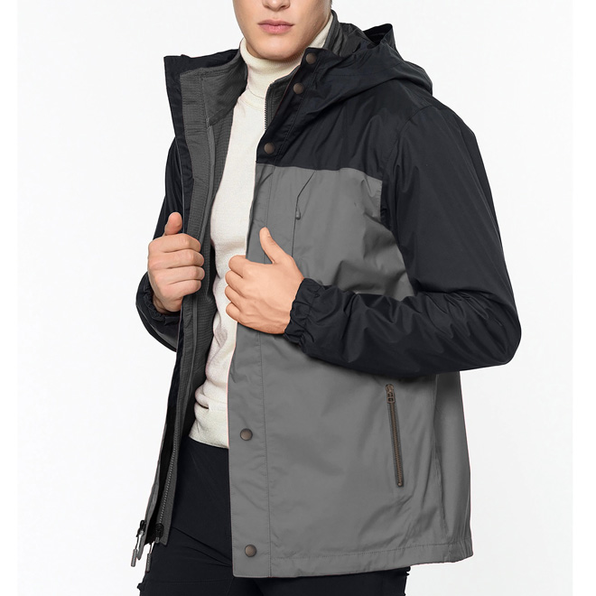 Mens Black and Gray Jacket With Hood Mens Black and Gray Jacket With Hood