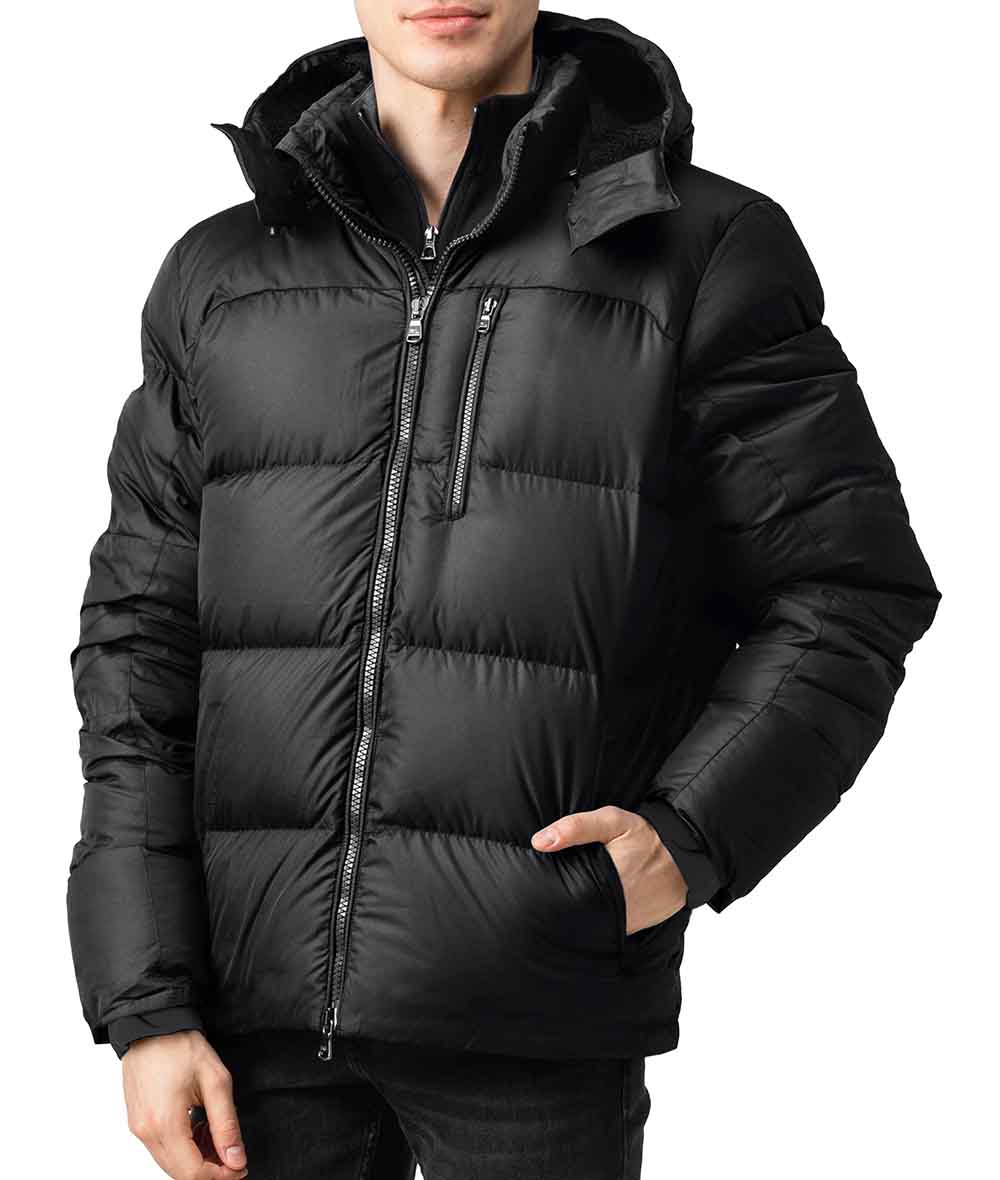 Mens Black Hooded Puffer Jacket Mens Black Hooded Puffer Jacket