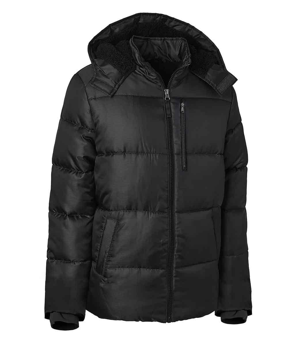 Mens Black Hooded Puffer Jacket Mens Black Hooded Puffer Jacket