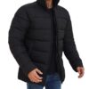  Mens Black Puffer Jacket 3/4 Length