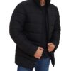  Mens Black Puffer Jacket 3/4 Length