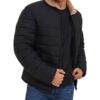  Mens Black Puffer Jacket With Shearling Collar