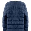  Mens Blue Puffer Jacket With Shearling Collar