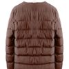  Mens Brown Puffer Jacket With Shearling Collar
