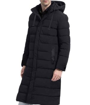  Mens Long Black Puffer Coat With Hood