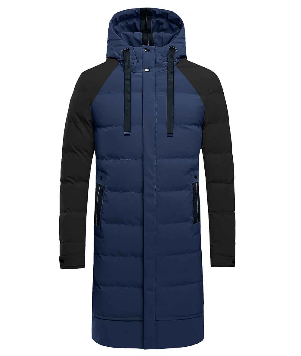 Mens Long Navy Blue Puffer Coat With Hood Mens Long Navy Blue Puffer Coat With Hood
