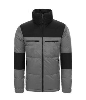  Mens Silver and Black Puffer Jacket