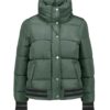  Olive Green Puffer Bomber Jacket Women