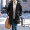 Women Black 3/4 Length Fur Hood Coat Women Black 3/4 Length Fur Hood Coat