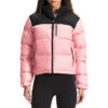  Women Pink and Black Puffer Jacket