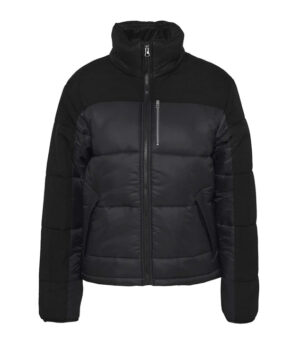  Womens Black and Gray Puffer Jacket