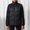  Womens Black and Gray Puffer Jacket