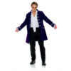 Adult Mens Victorian Vampire Pirate Purple Halloween Costume Coat Velvet Jacket