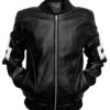 8 Ball Leather Jacket Bomber Style Black Leather Jacket