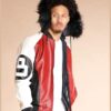 8 Ball Logo Fur Hooded Leather Jacket