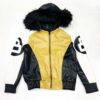Khaki and White 8 Ball Hooded Jacket