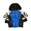 Men’s 8 Ball White Black and Blue Jacket