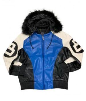 Men’s 8 Ball White Black and Blue Jacket
